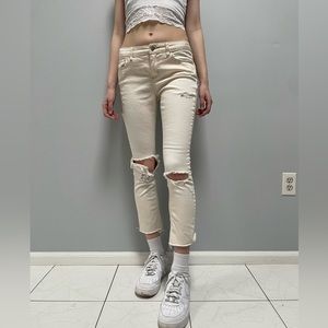 Free People white low rise jeans